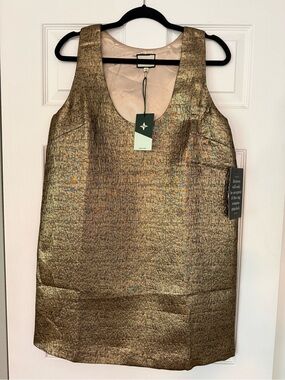 Tuckernuck Gold Mollie Sleeveless Shift Dress